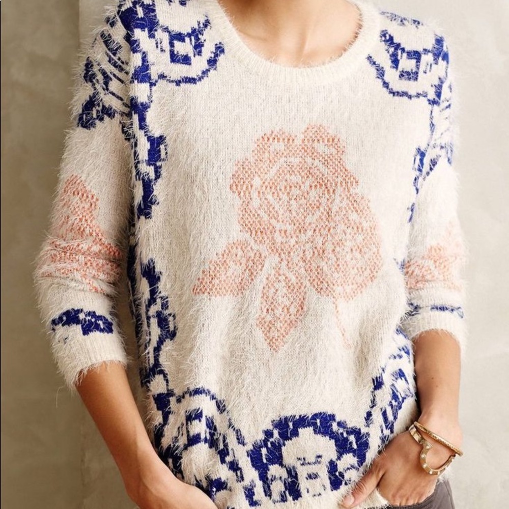NEW❗️Anthropologie La Fee Verte Fuzzy Knit Sweater - Picture 8 of 8